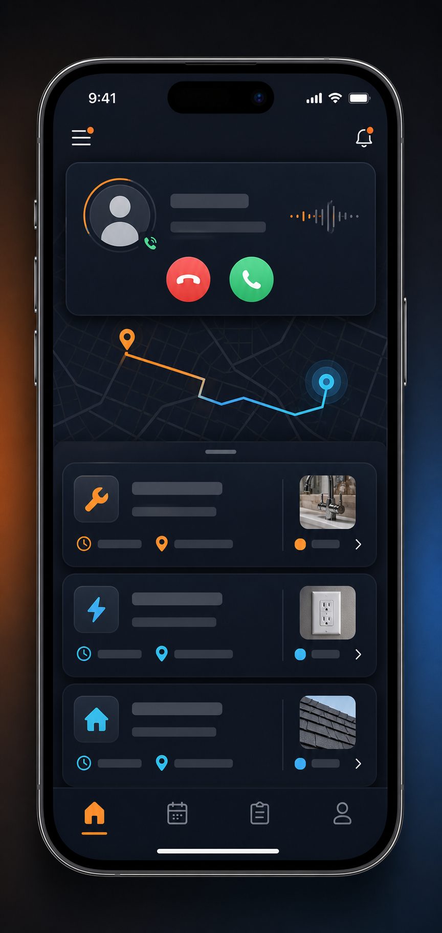 Home services incoming calls and job cards — Adsify case